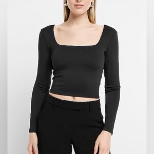 🖤 NWOT Express Body Contour High Compression Square Neck Long Sleeve Top